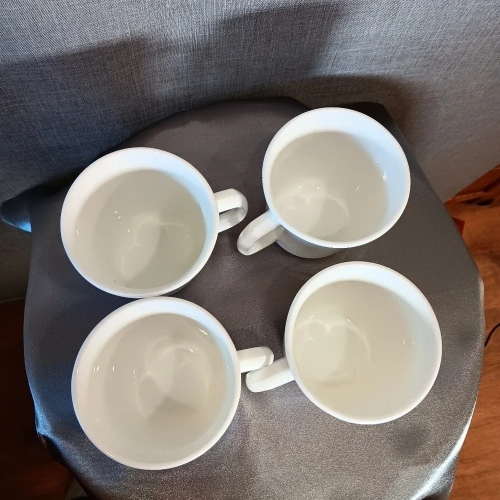 Set of 4 Vintage Corelle Rosemarie Mugs Pink Tulip Flower Corning Ware Tea‎ Cups